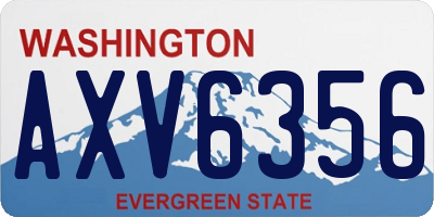 WA license plate AXV6356