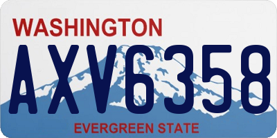 WA license plate AXV6358