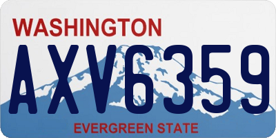 WA license plate AXV6359