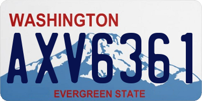 WA license plate AXV6361