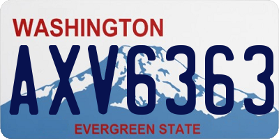 WA license plate AXV6363