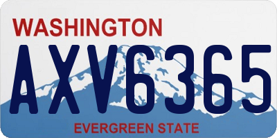 WA license plate AXV6365