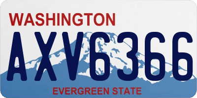 WA license plate AXV6366