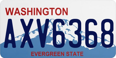 WA license plate AXV6368