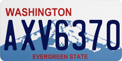WA license plate AXV6370