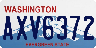 WA license plate AXV6372
