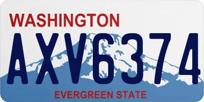 WA license plate AXV6374