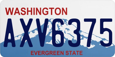 WA license plate AXV6375