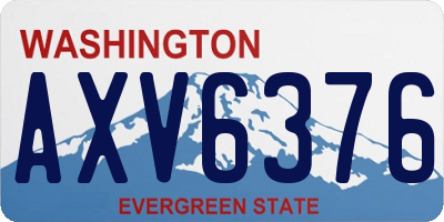 WA license plate AXV6376