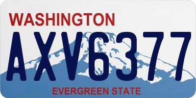 WA license plate AXV6377