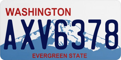 WA license plate AXV6378