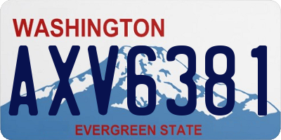 WA license plate AXV6381
