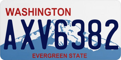 WA license plate AXV6382