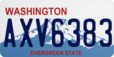 WA license plate AXV6383