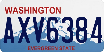 WA license plate AXV6384