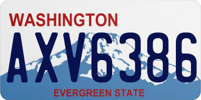 WA license plate AXV6386