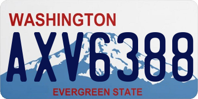 WA license plate AXV6388