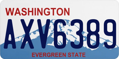 WA license plate AXV6389