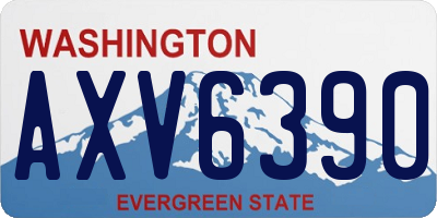 WA license plate AXV6390
