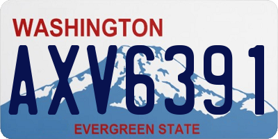 WA license plate AXV6391