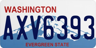 WA license plate AXV6393