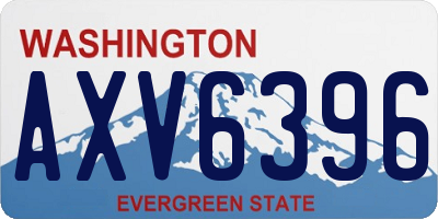 WA license plate AXV6396