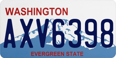 WA license plate AXV6398
