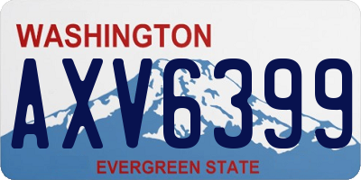 WA license plate AXV6399