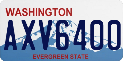 WA license plate AXV6400