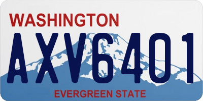 WA license plate AXV6401