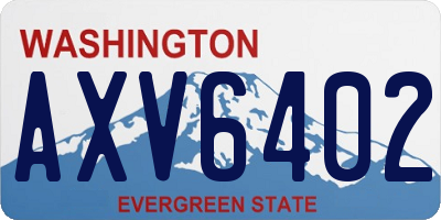 WA license plate AXV6402