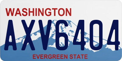 WA license plate AXV6404
