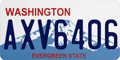 WA license plate AXV6406