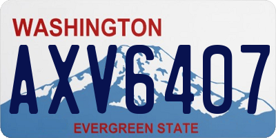 WA license plate AXV6407