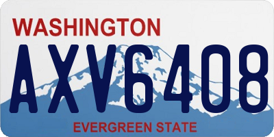 WA license plate AXV6408