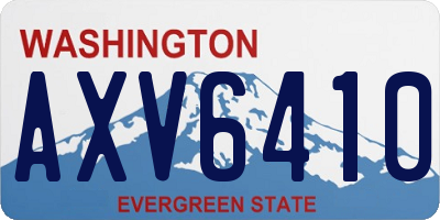 WA license plate AXV6410