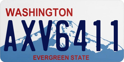 WA license plate AXV6411