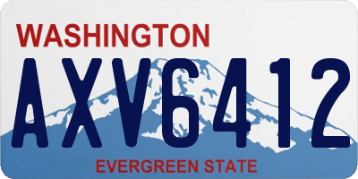 WA license plate AXV6412