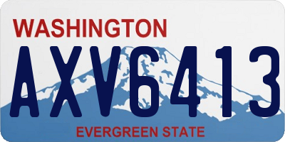 WA license plate AXV6413
