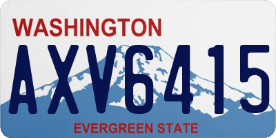 WA license plate AXV6415