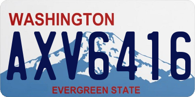 WA license plate AXV6416