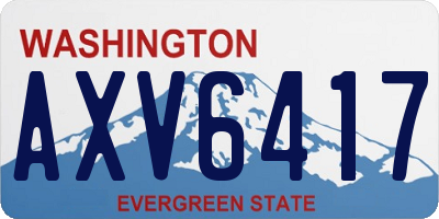 WA license plate AXV6417