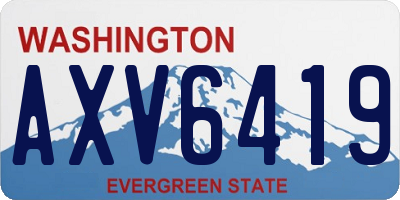 WA license plate AXV6419