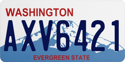 WA license plate AXV6421