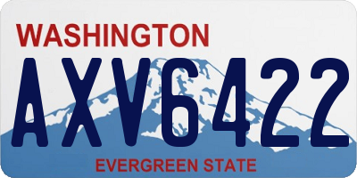 WA license plate AXV6422