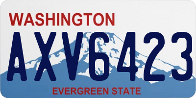 WA license plate AXV6423