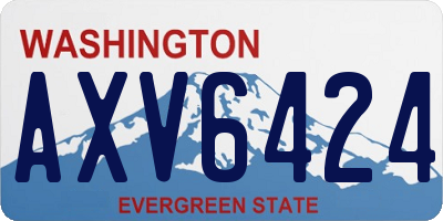 WA license plate AXV6424