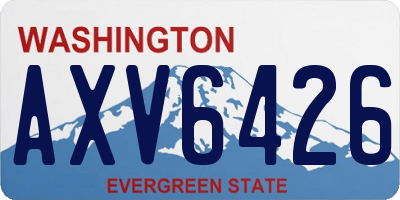 WA license plate AXV6426