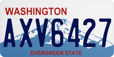 WA license plate AXV6427