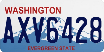 WA license plate AXV6428